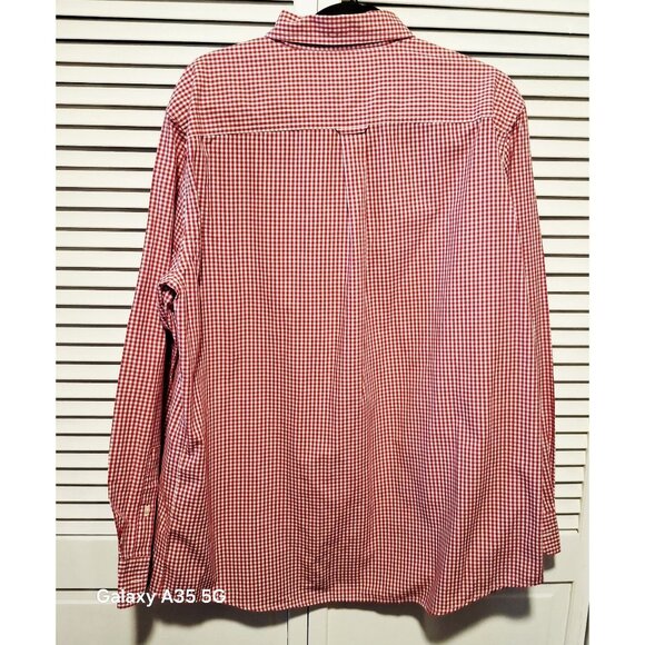 Chaps Mens Red Gingham Button-Down Long Sleeve Shirt L Cotton/Polyester - Picture 4 of 6